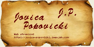 Jovica Popovicki vizit kartica